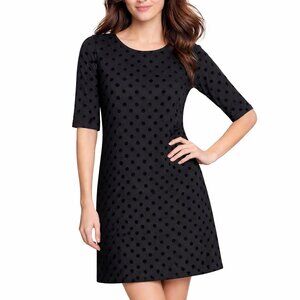 Kate Spade Black Shift Dress Velvet Polka Dots XL